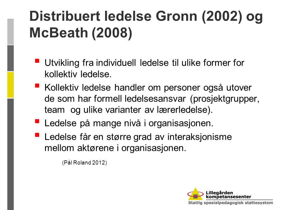 Distribuert ledelse Gronn (2002) og McBeath (2008)