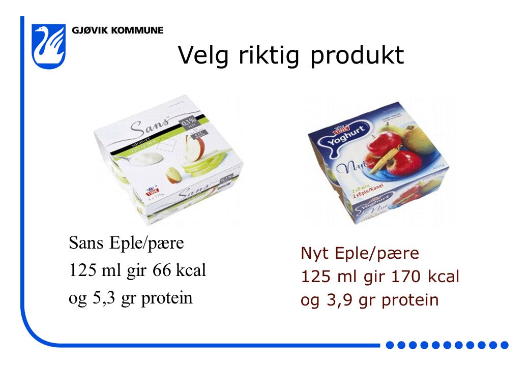 Velg riktig produkt Sans Eple/pære 125 ml gir 66 kcal