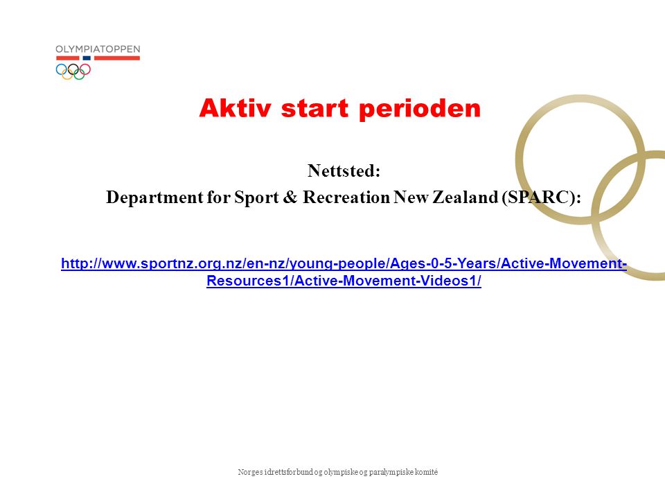 Department for Sport & Recreation New Zealand (SPARC):