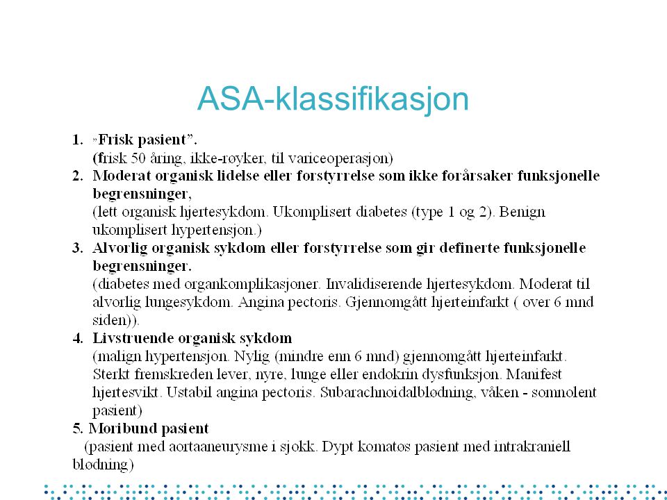 ASA-klassifikasjon