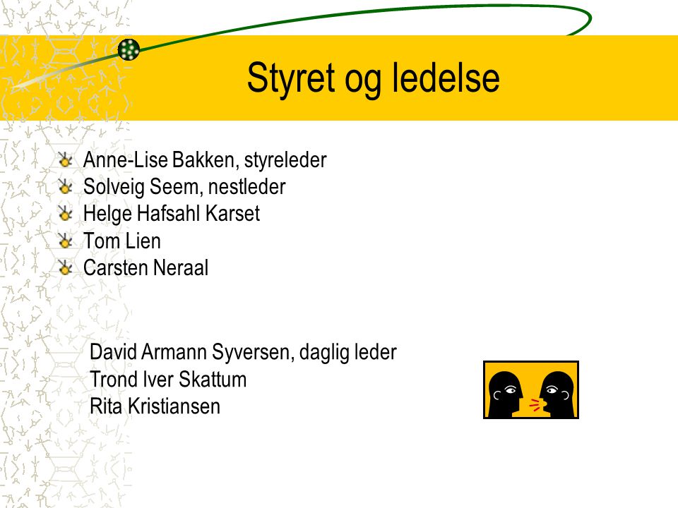 Styret og ledelse Anne-Lise Bakken, styreleder Solveig Seem, nestleder