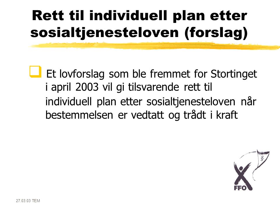 Rett til individuell plan etter sosialtjenesteloven (forslag)