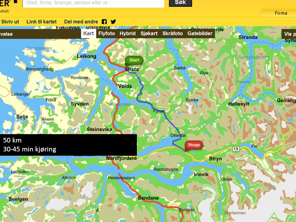 Ørsta-Stryn 50 km min kjøring