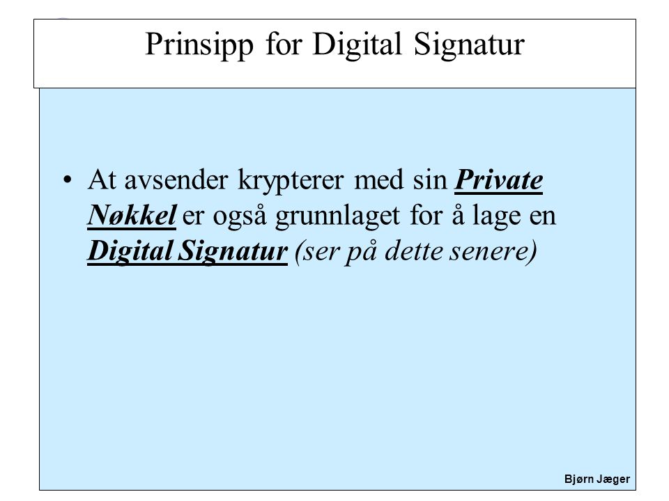 Prinsipp for Digital Signatur
