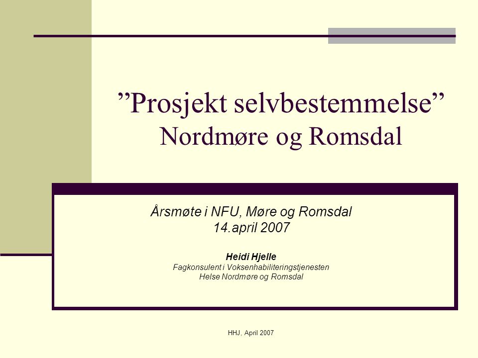 Prosjekt selvbestemmelse Nordmøre og Romsdal