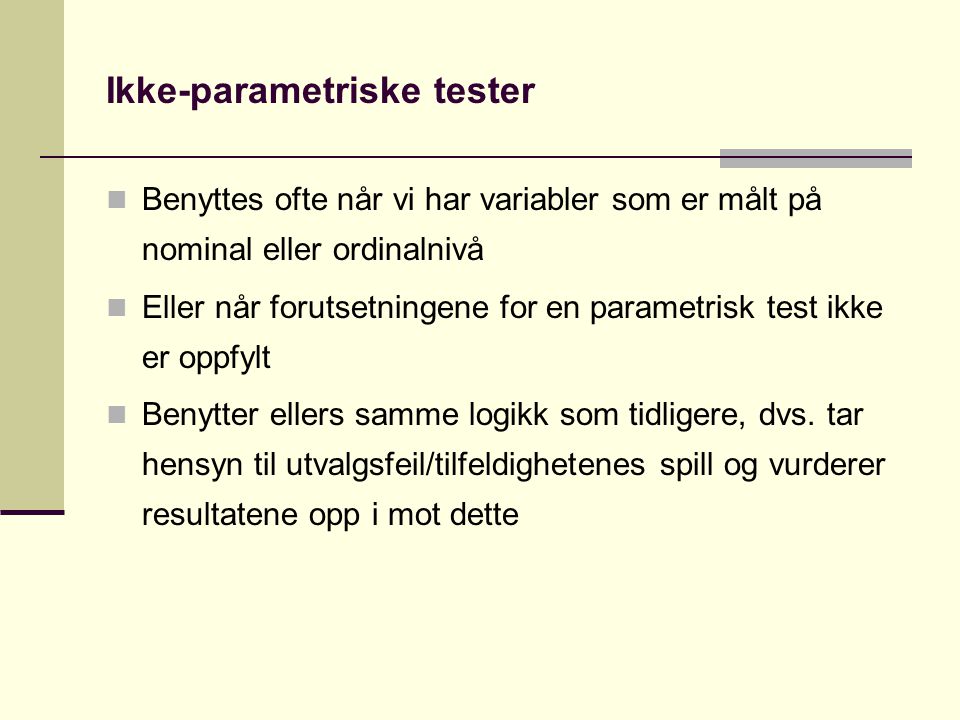 Ikke-parametriske tester