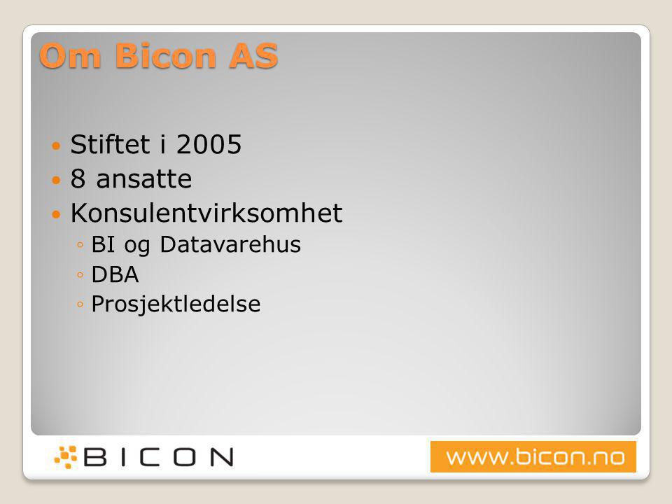 Om Bicon AS Stiftet i ansatte Konsulentvirksomhet