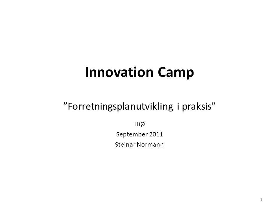 Innovation Camp Forretningsplanutvikling i praksis