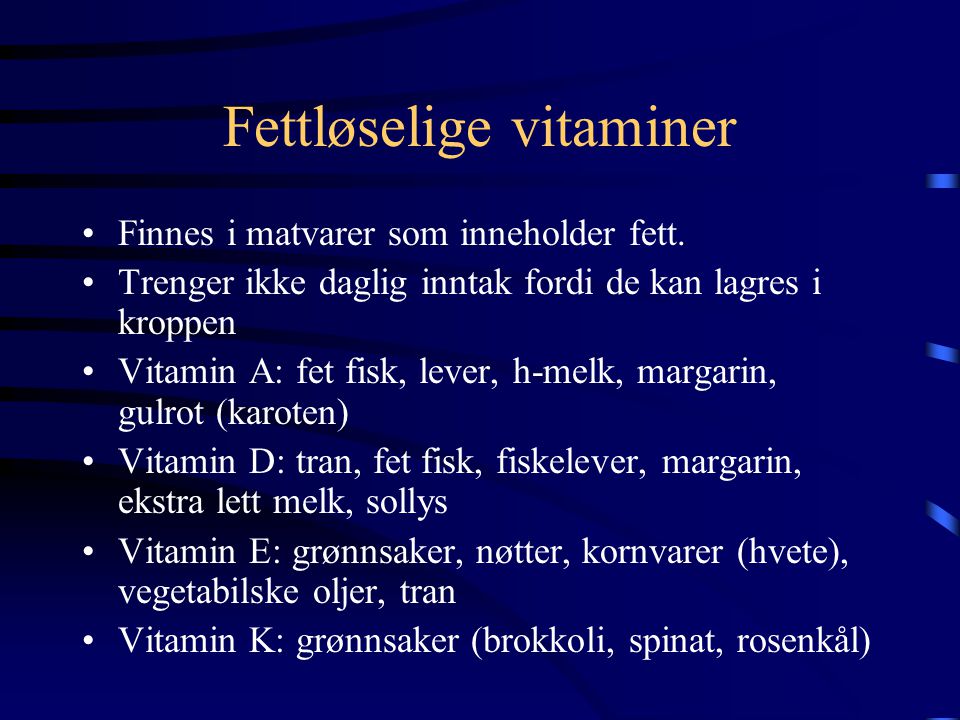 Fettløselige vitaminer