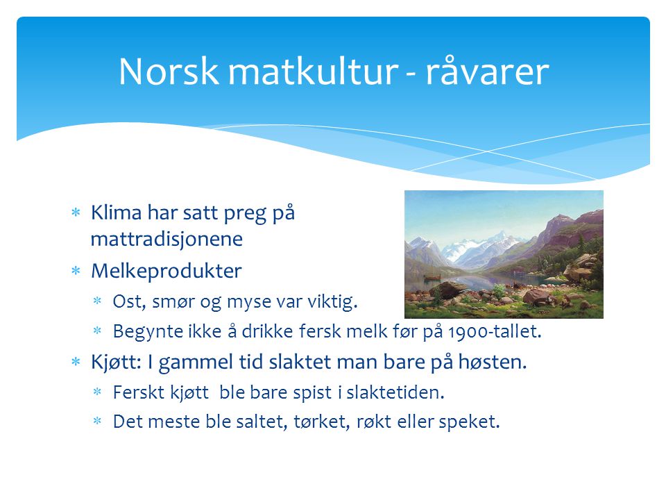 Norsk matkultur - råvarer