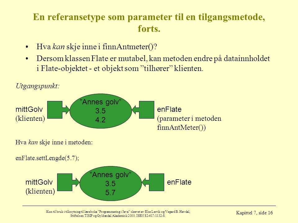 En referansetype som parameter til en tilgangsmetode, forts.