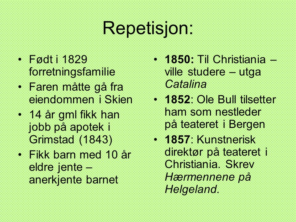 Repetisjon: Født i 1829 forretningsfamilie