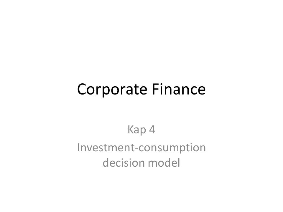 Kap 4 Investment-consumption decision model