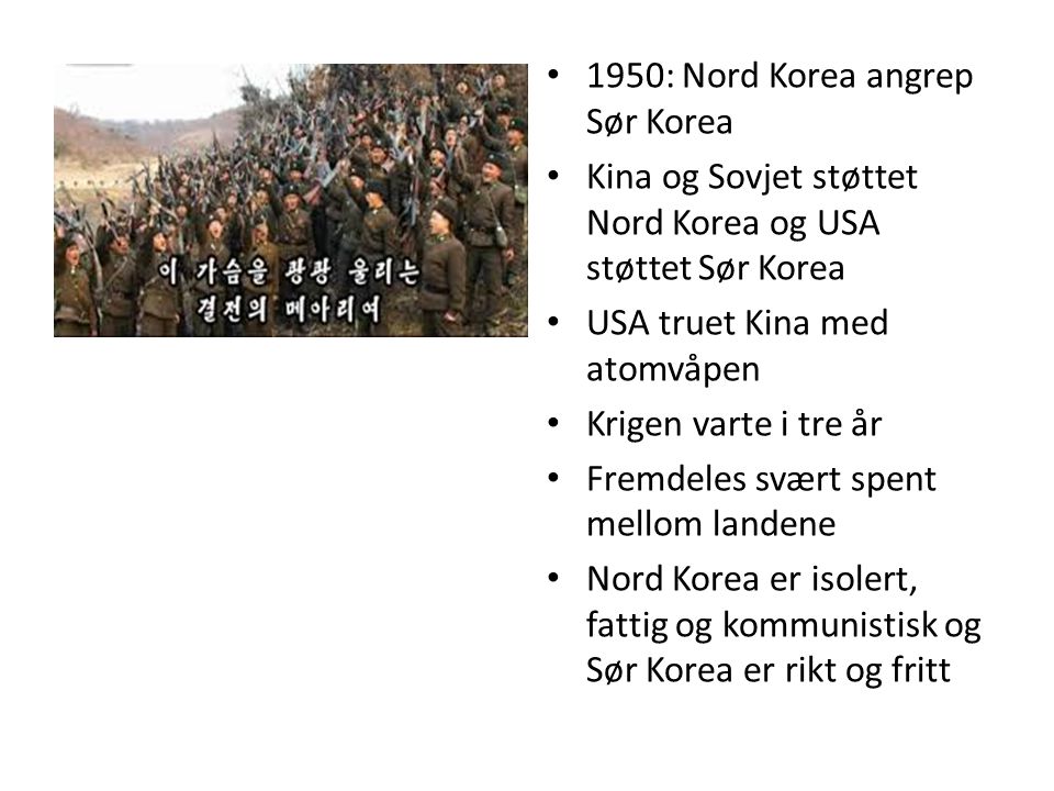 1950: Nord Korea angrep Sør Korea