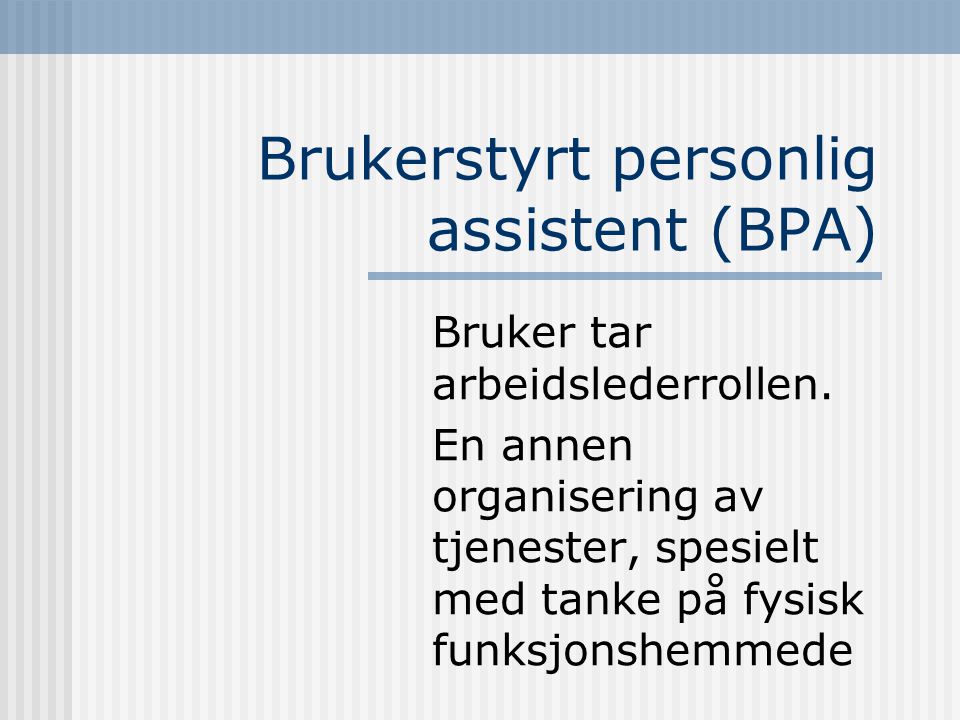 Brukerstyrt personlig assistent (BPA)