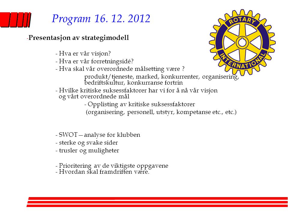 Program Presentasjon av strategimodell