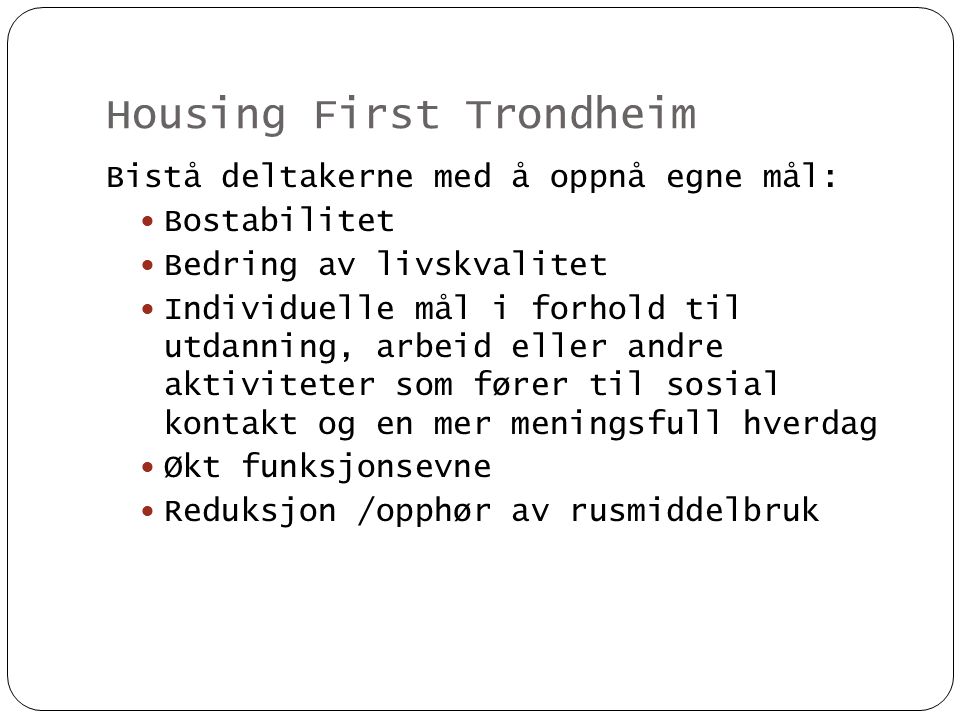 Housing First Trondheim