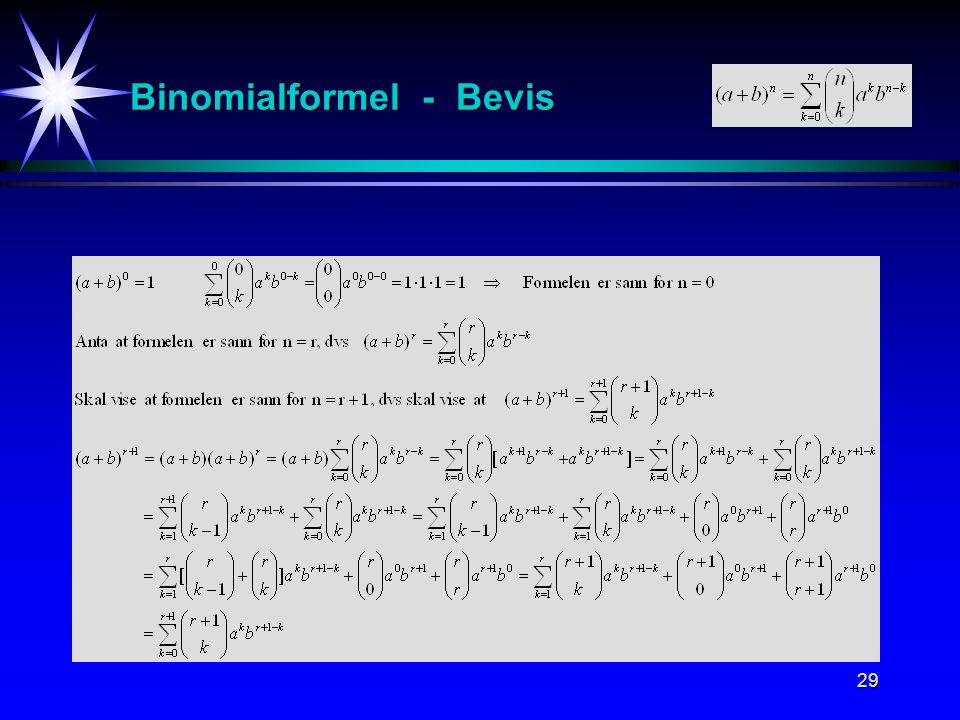 Binomialformel - Bevis