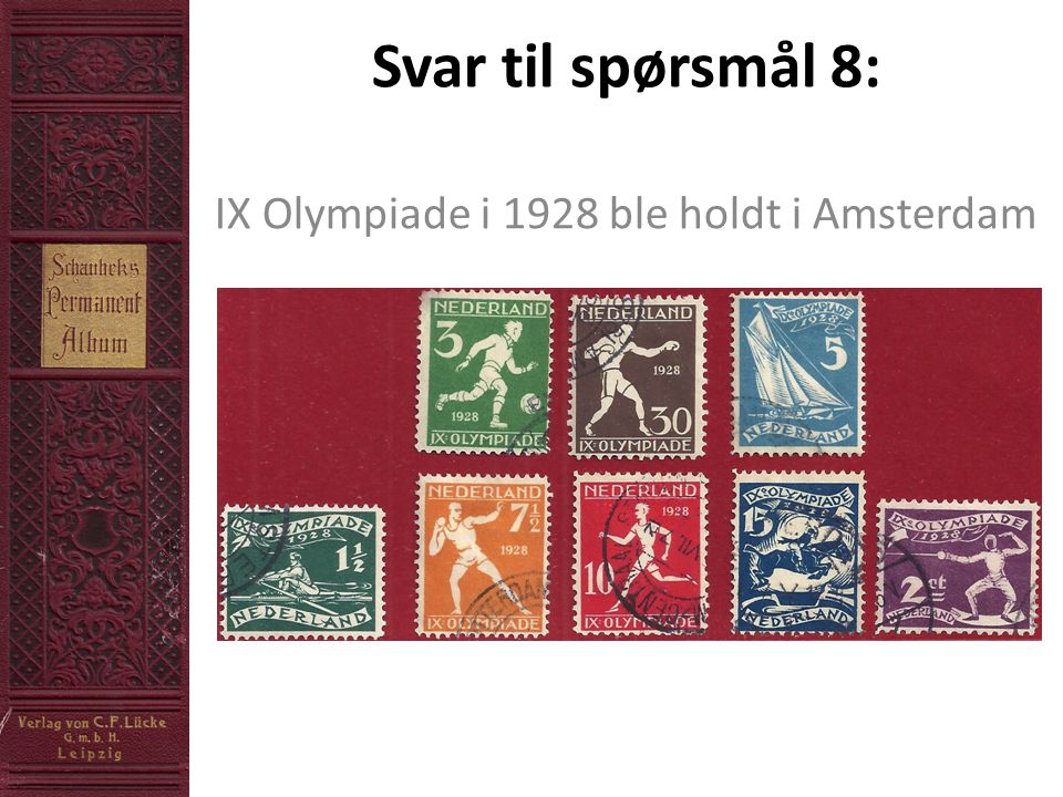 IX Olympiade i 1928 ble holdt i Amsterdam