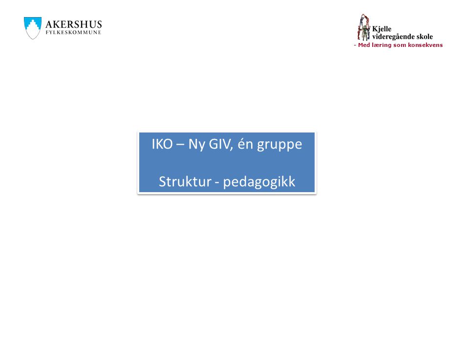 IKO – Ny GIV, én gruppe Struktur - pedagogikk