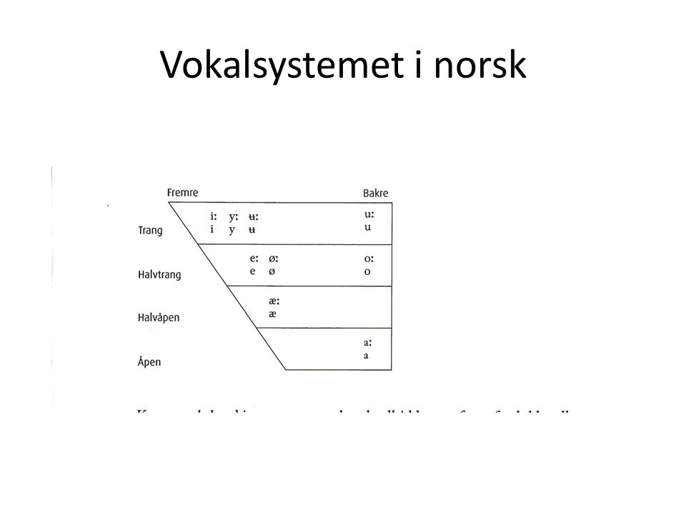 Vokalsystemet i norsk