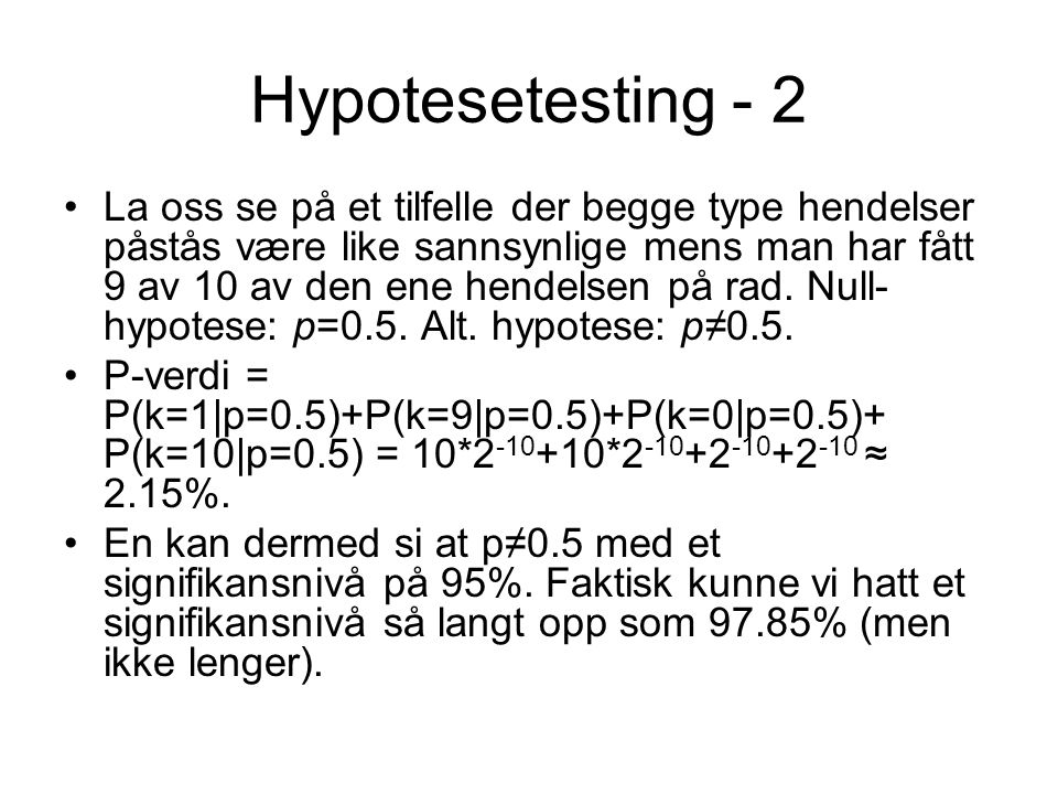 Hypotesetesting - 2
