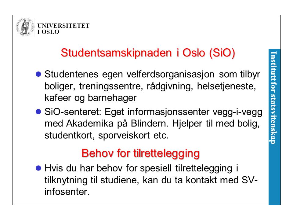 Studentsamskipnaden i Oslo (SiO)