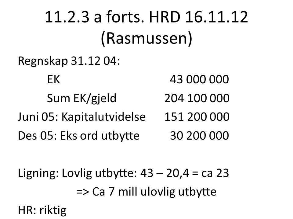 a forts. HRD (Rasmussen)