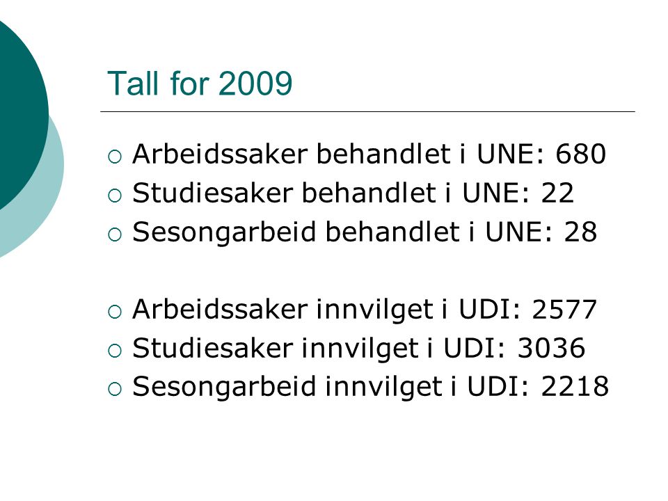 Tall for 2009 Arbeidssaker behandlet i UNE: 680