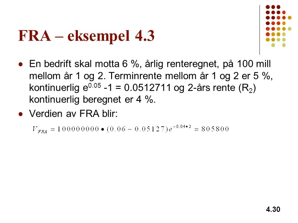 FRA – eksempel 4.3