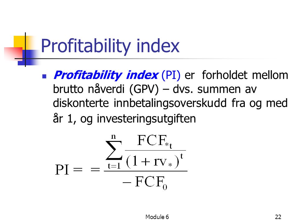 Profitability index