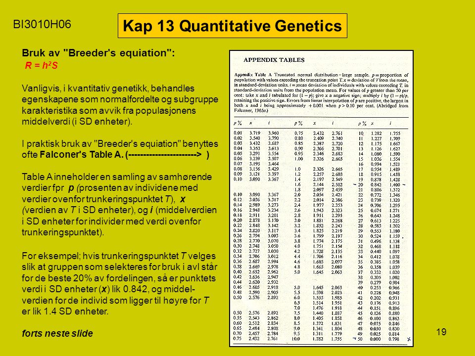 Kap 13 Quantitative Genetics