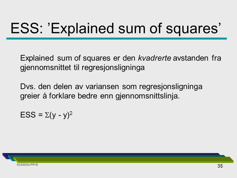 ESS: ’Explained sum of squares’