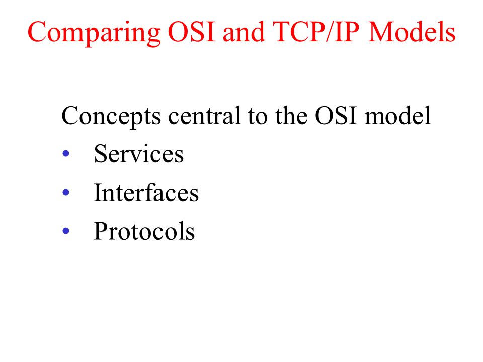 Comparing OSI and TCP/IP Models