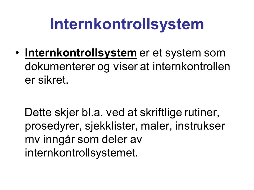 Internkontrollsystem