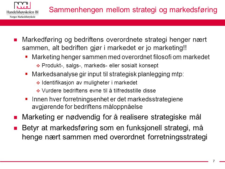Sammenhengen mellom strategi og markedsføring
