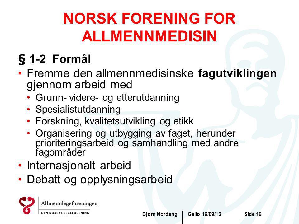 NORSK FORENING FOR ALLMENNMEDISIN