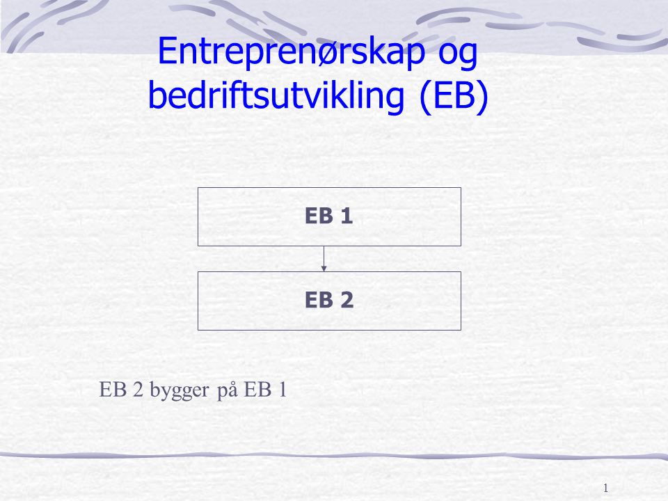 Entreprenørskap og bedriftsutvikling (EB)