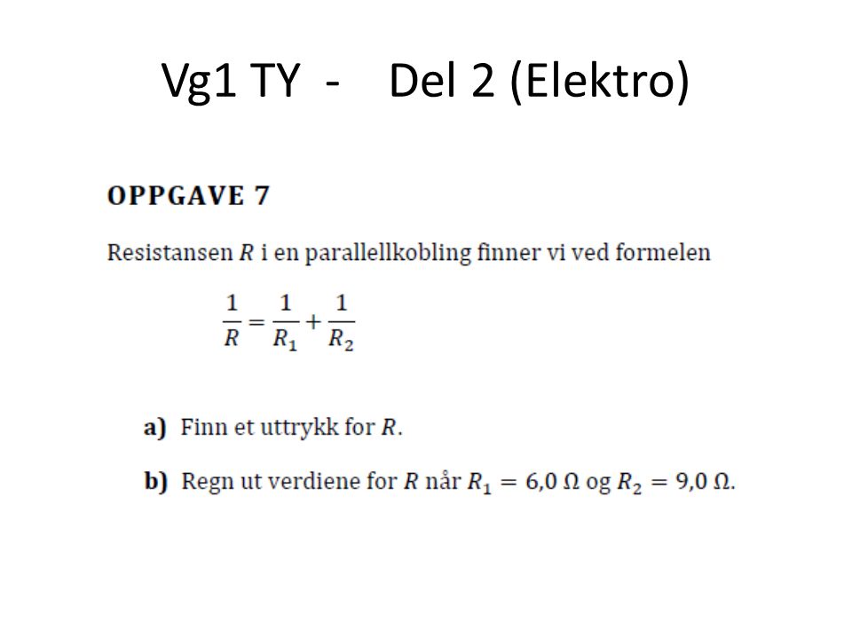 Vg1 TY - Del 2 (Elektro)