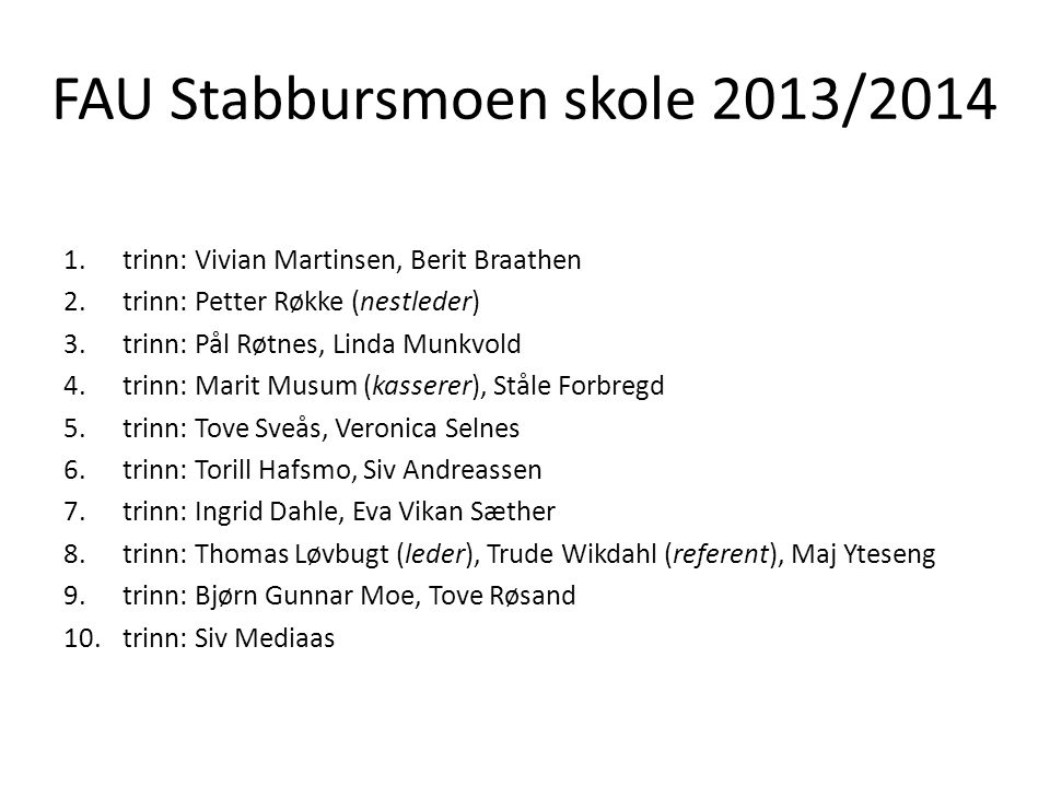 FAU Stabbursmoen skole 2013/2014