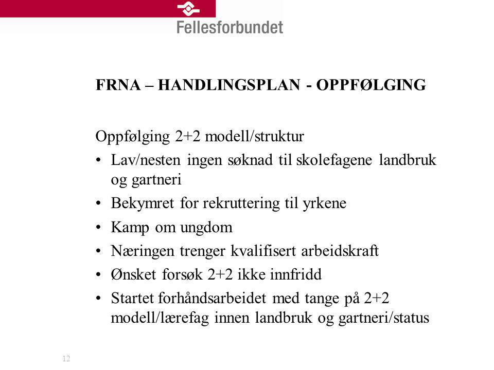 FRNA – HANDLINGSPLAN - OPPFØLGING