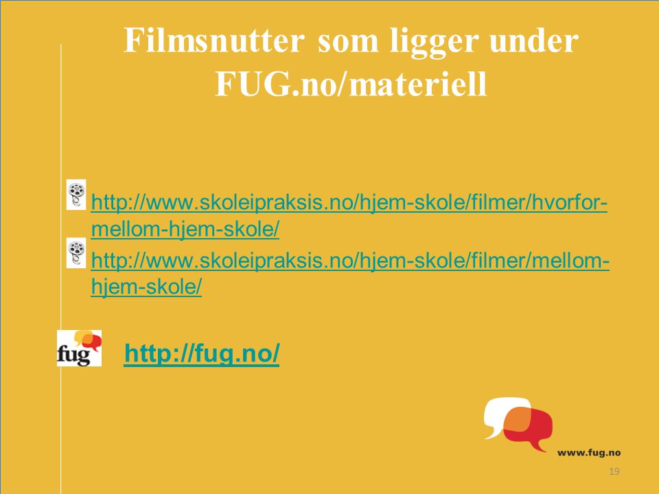 Filmsnutter som ligger under FUG.no/materiell