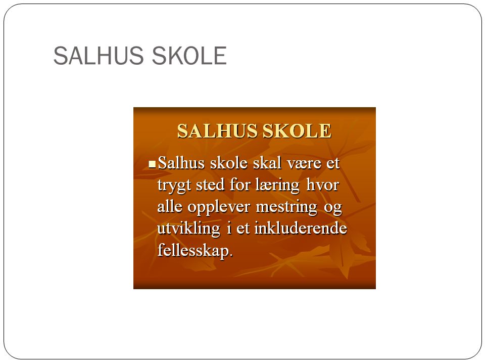 SALHUS SKOLE
