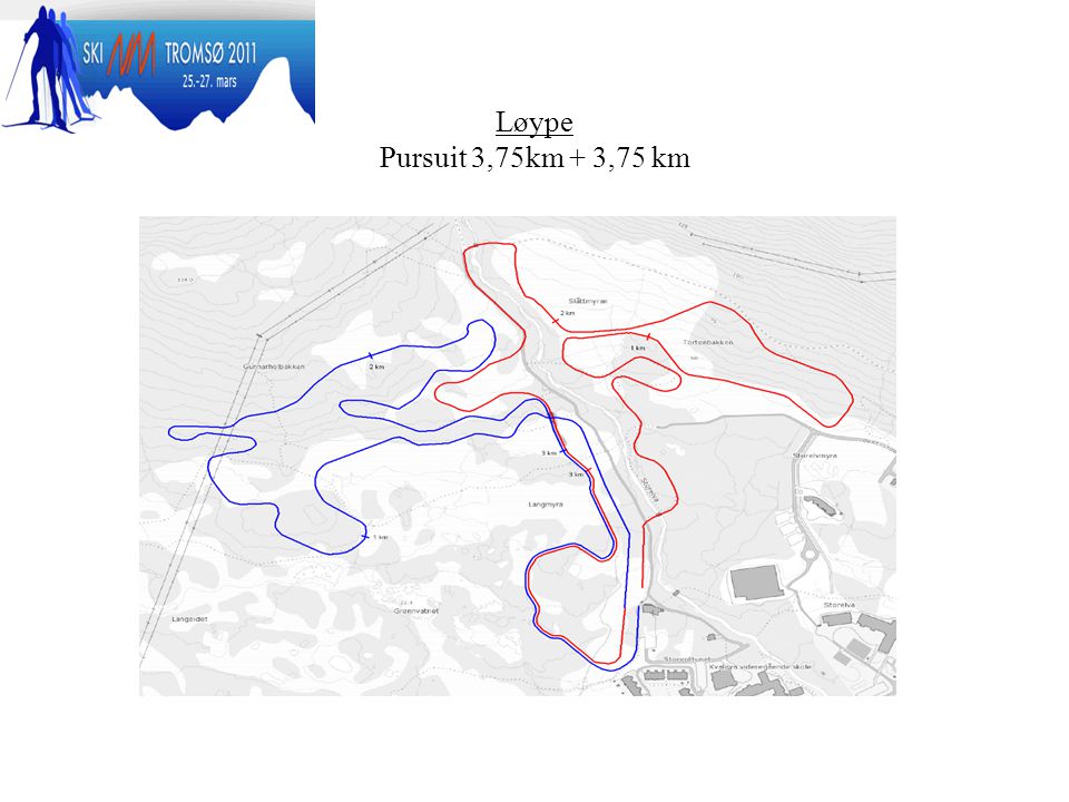 Løype Pursuit 3,75km + 3,75 km