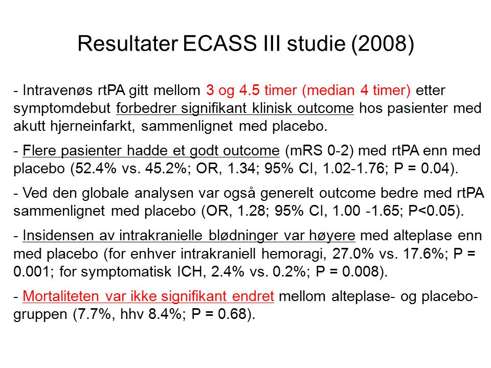 Resultater ECASS III studie (2008)