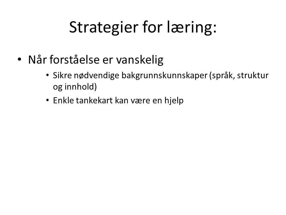 Strategier for læring: