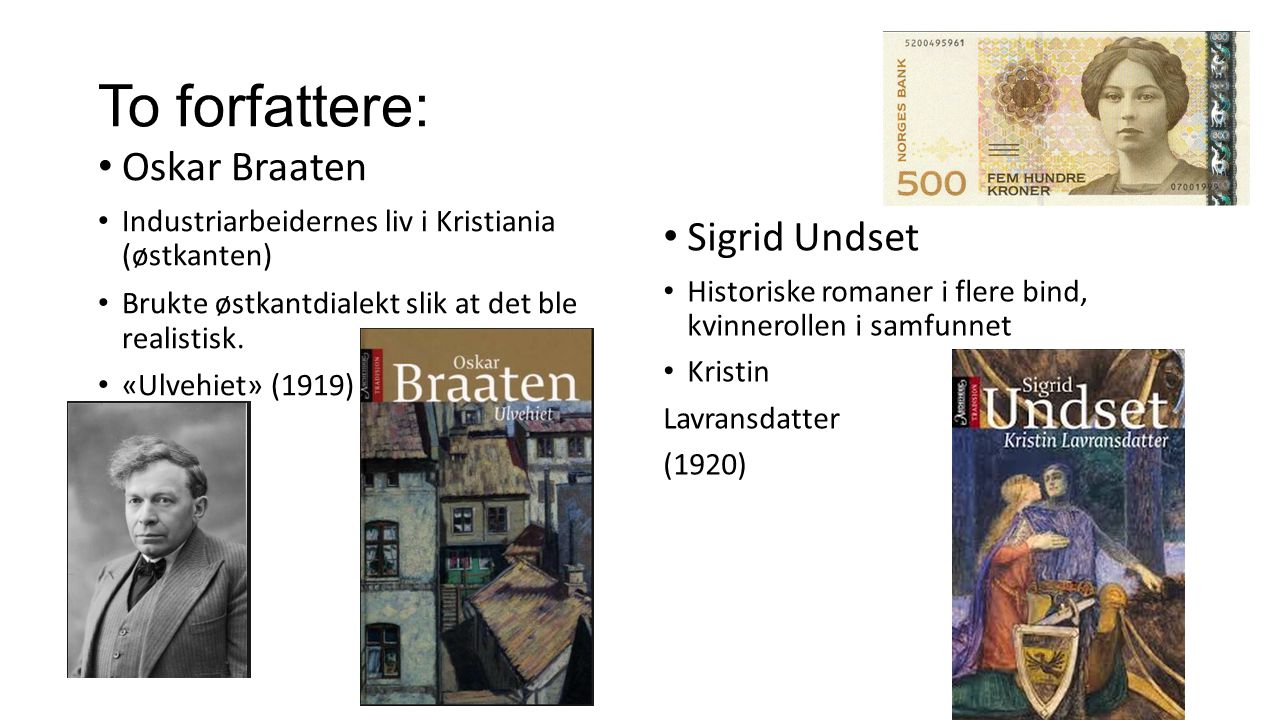 To forfattere: Oskar Braaten Sigrid Undset