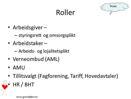 Roller Arbeidsgiver – Arbeidstaker – Verneombud (AML) AMU