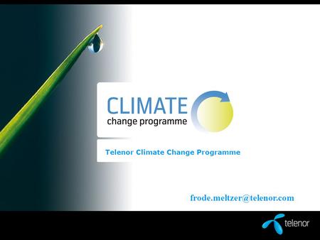 Telenor Climate Change Programme