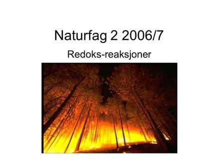 Naturfag 2 2006/7 Redoks-reaksjoner.